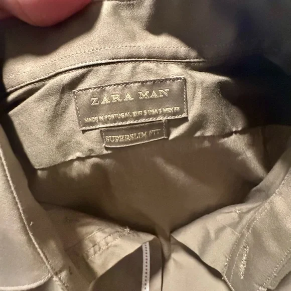Zara Men's Casual Tan Button-Down Shirt - Picture 3 of 4